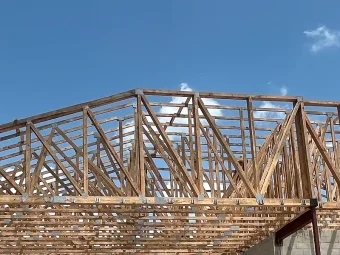 Roof trusses against the Florida sky